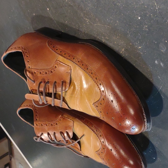 Gorgeous Multi Brown Stacy Adams Wingtips Size 12W. WIDE - Picture 3 of 15